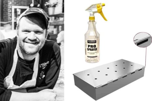 Ash Fulk and the spray bottle and smoker box.